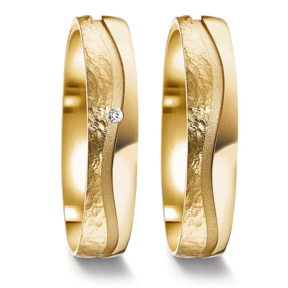 Anello del partner Oro giallo 750/18 carati Diamante 0.01 ct, w-si - Image 2