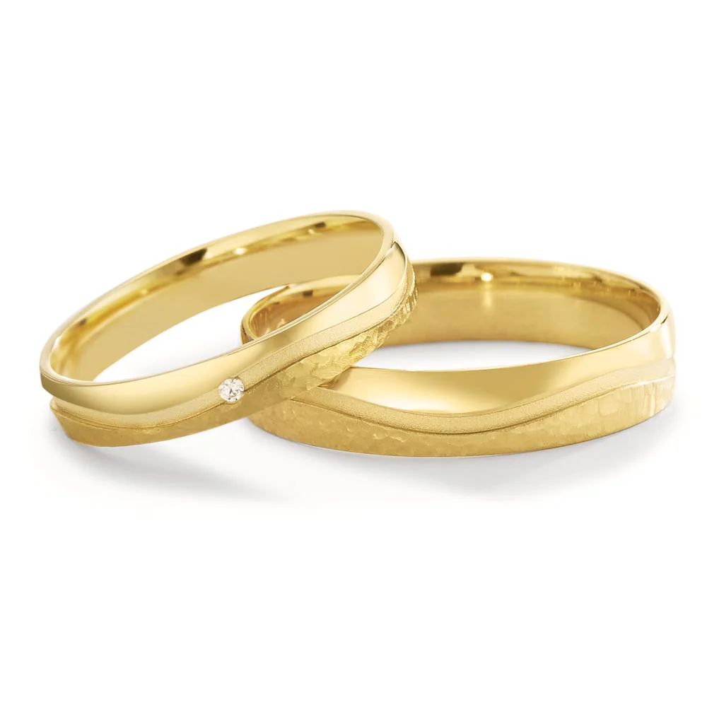 Anello del partner Oro giallo 750/18 carati Diamante 0.01 ct, w-si - Image 4