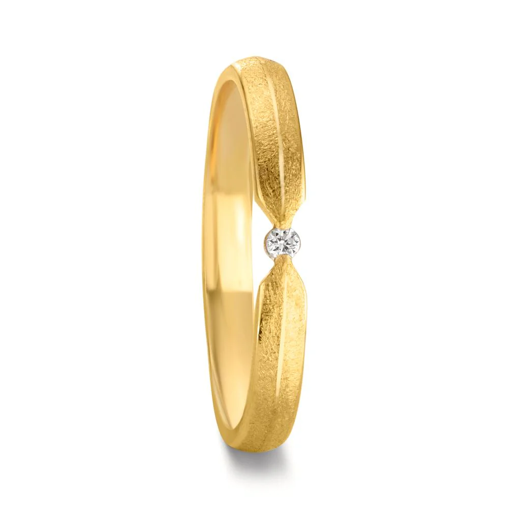 Anello del partner Oro giallo 750/18 carati Diamante 0.02 ct, w-si
