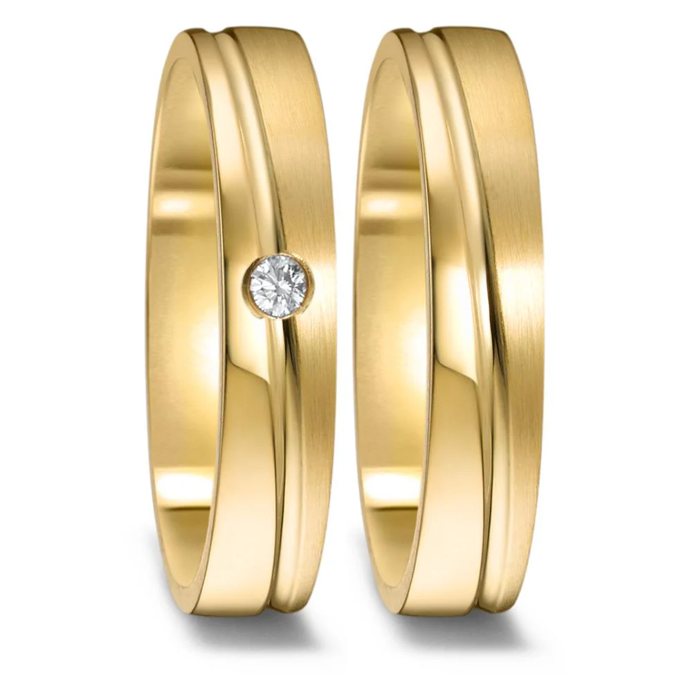 Anello del partner Oro giallo 750/18 carati Diamante 0.03 ct, w-si - Image 2