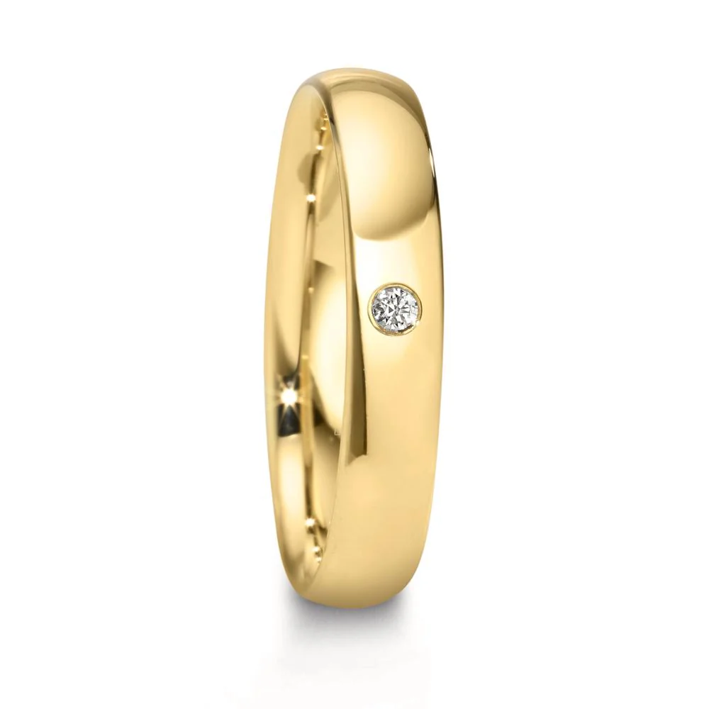 Anello del partner Oro giallo 750/18 carati Diamante 0.03 ct, w-si
