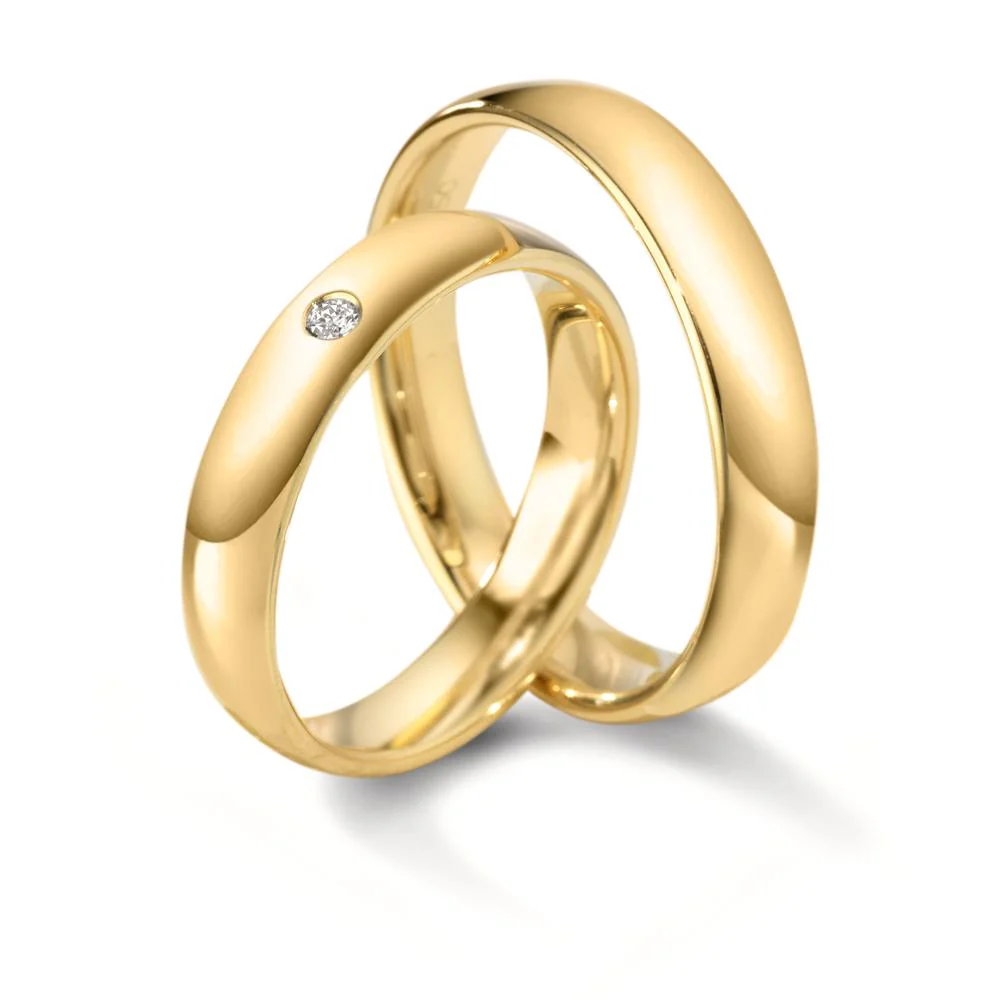 Anello del partner Oro giallo 750/18 carati Diamante 0.03 ct, w-si - Image 3