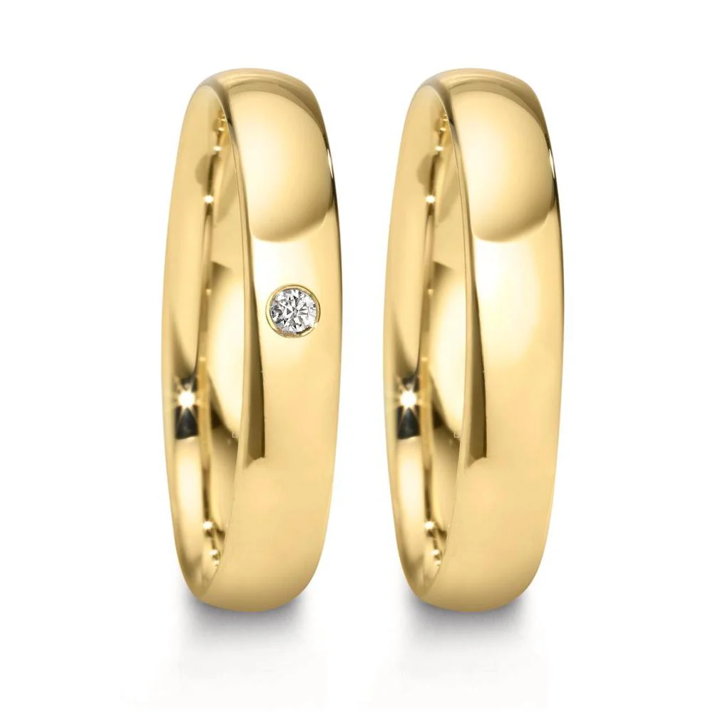 Anello del partner Oro giallo 750/18 carati Diamante 0.03 ct, w-si - Image 4
