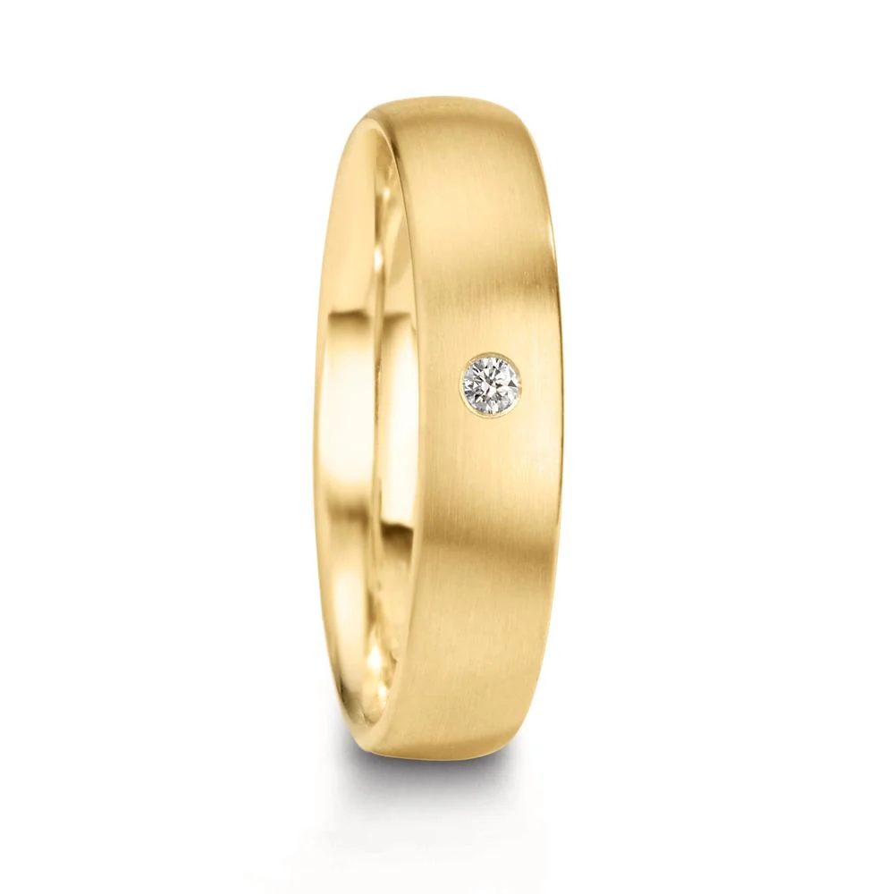 Anello del partner Oro giallo 750/18 carati Diamante 0.04 ct, w-si