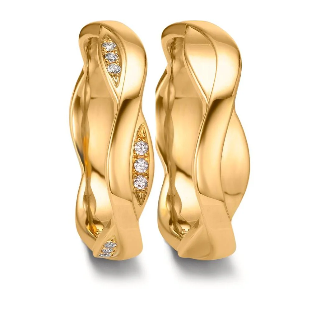 Anello del partner Oro giallo 750/18 carati Diamante 0.09 ct, 18 pietra, tw-vsi - Image 2