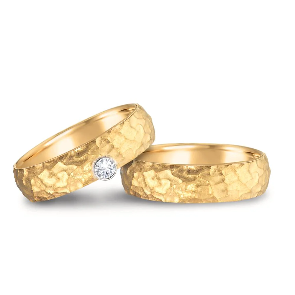 Anello del partner Oro giallo 750/18 carati Diamante 0.09 ct, w-vsi - Image 3
