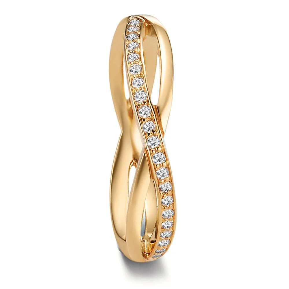 Anello del partner Oro giallo 750/18 carati Diamante 0.095 ct, 19 pietra, w-vsi