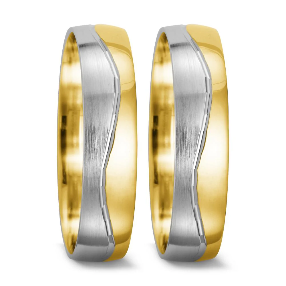 Anello del partner Oro giallo 750/18 carati, Oro bianco 750/18 carati - Image 3