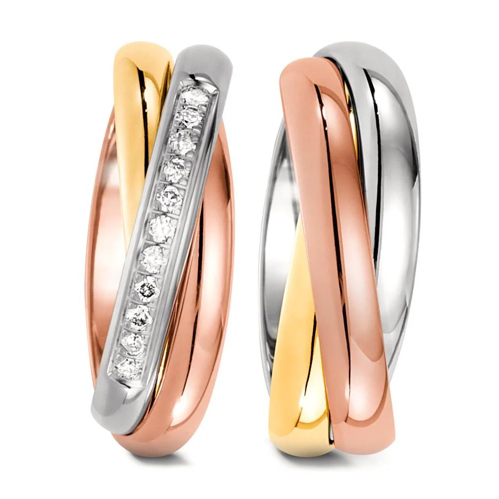 Anello del partner Oro giallo 750/18 carati, Oro rosso 750/18 carati, Oro bianco 750/18 carati - Image 2