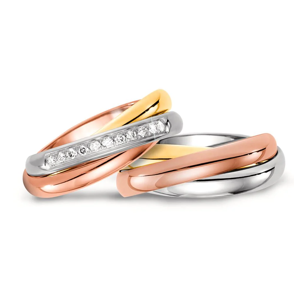 Anello del partner Oro giallo 750/18 carati, Oro rosso 750/18 carati, Oro bianco 750/18 carati - Image 3