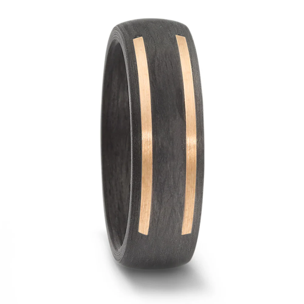 Anello del partner Oro rosa 585/14 kt, Carbonio