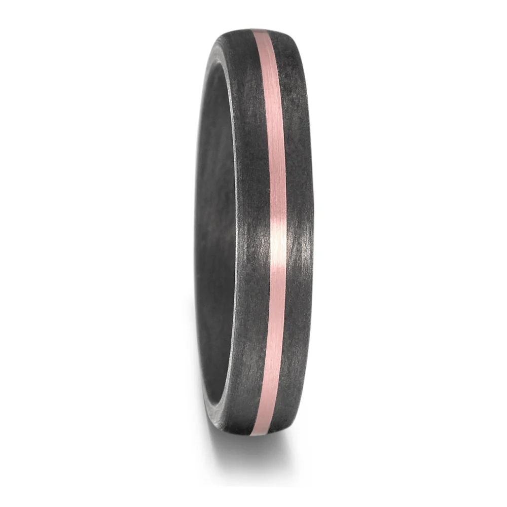 Anello del partner Oro rosa 585/14 kt, Carbonio