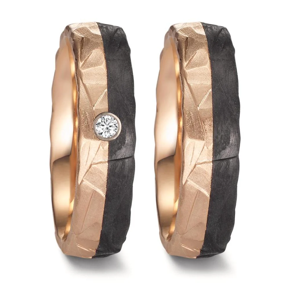 Anello del partner Oro rosa 585/14 kt, Carbonio - Image 2
