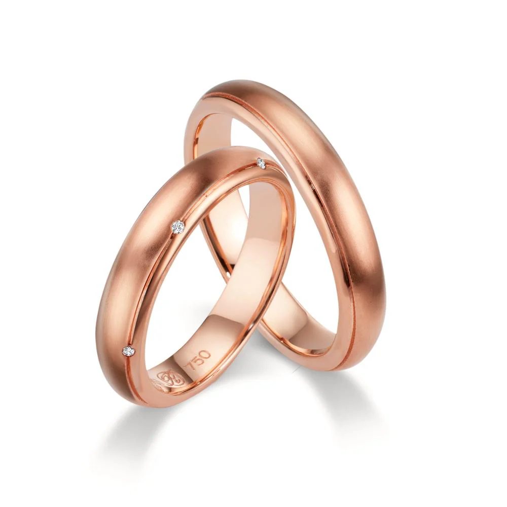 Anello del partner Oro rosa 750/18 carati Diamante bianco, 0.03 ct, 6 pietra, tw-vsi - Image 3