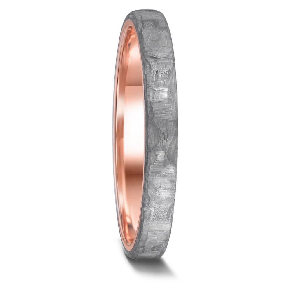 Anello del partner Oro rosso 585/14 kt, Carbonio