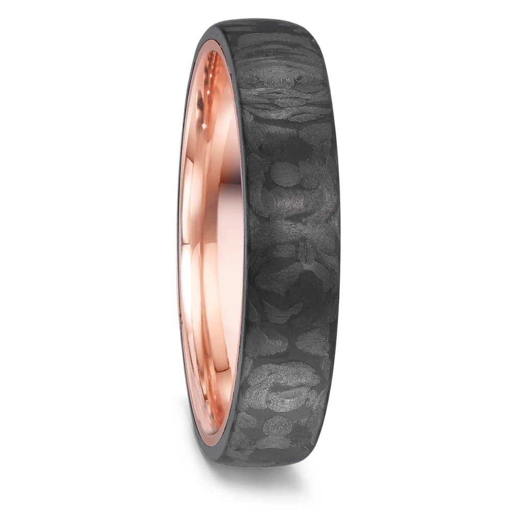 Anello del partner Oro rosso 585/14 kt, Carbonio