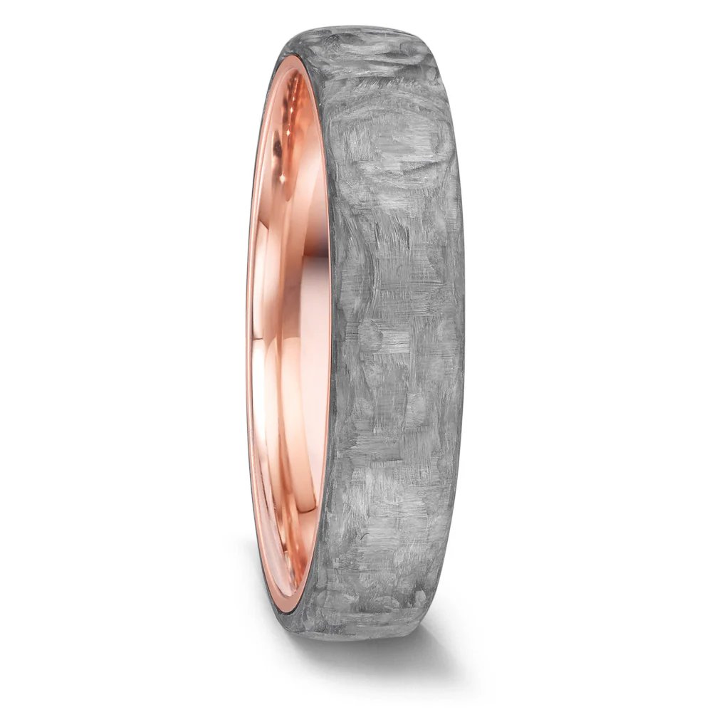 Anello del partner Oro rosso 585/14 kt, Carbonio