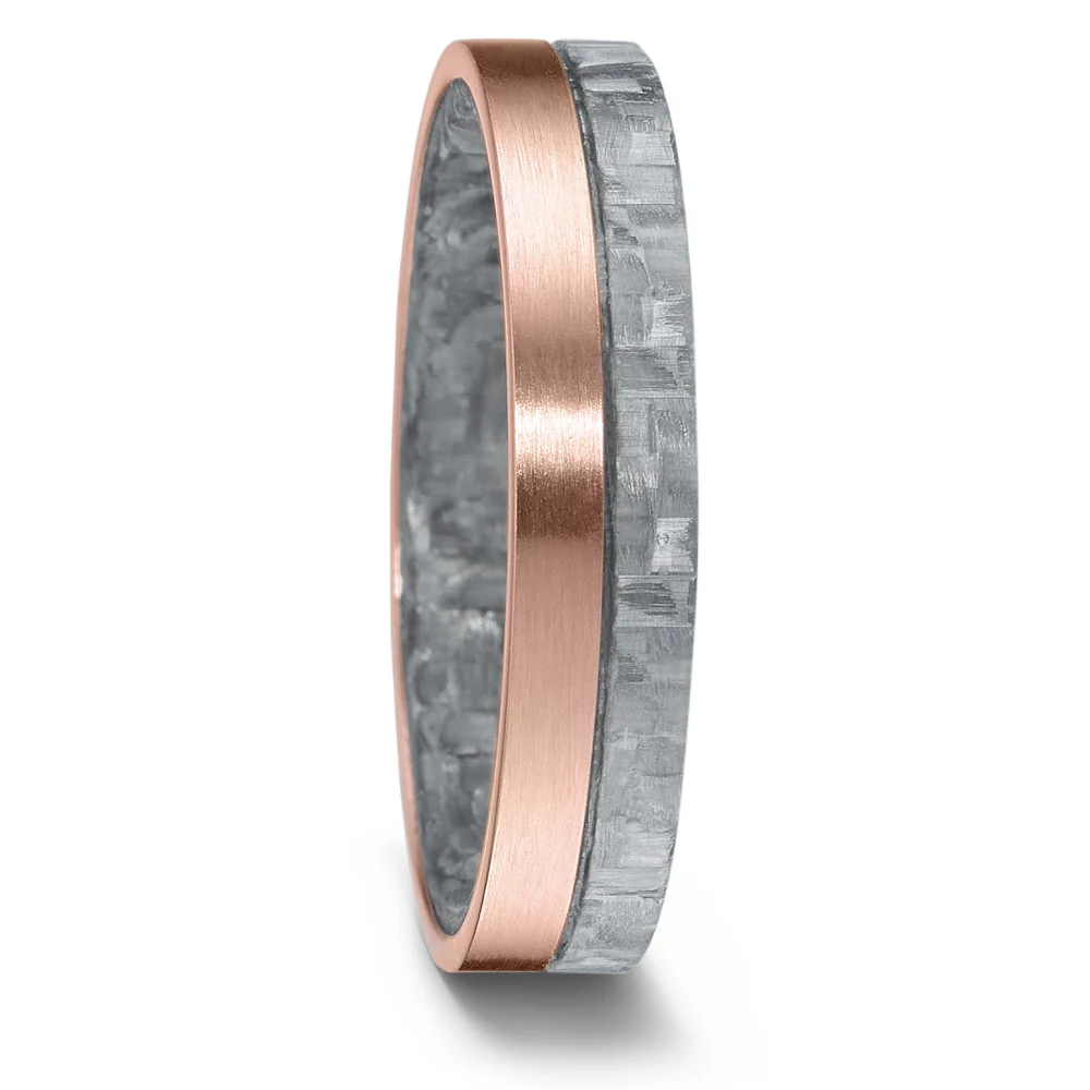 Anello del partner Oro rosso 750/18 carati, Carbonio