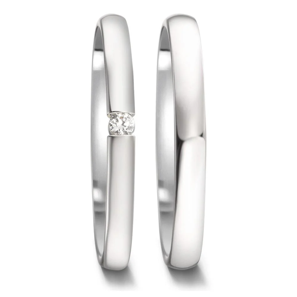 Anello del partner Platino 950 Diamante 0.04 ct, tw-vsi - Image 3