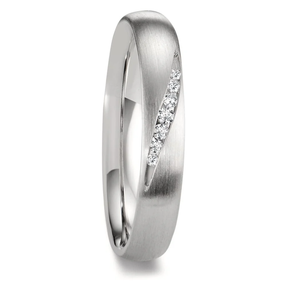 Anello del partner Platino 950 Diamante 0.072 ct, 7 pietra, w-si