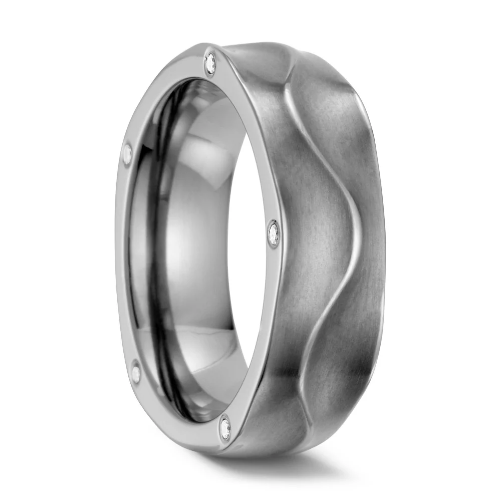 Anello del partner Titanio Diamante bianco, 0.05 ct, 5 pietra, w-si