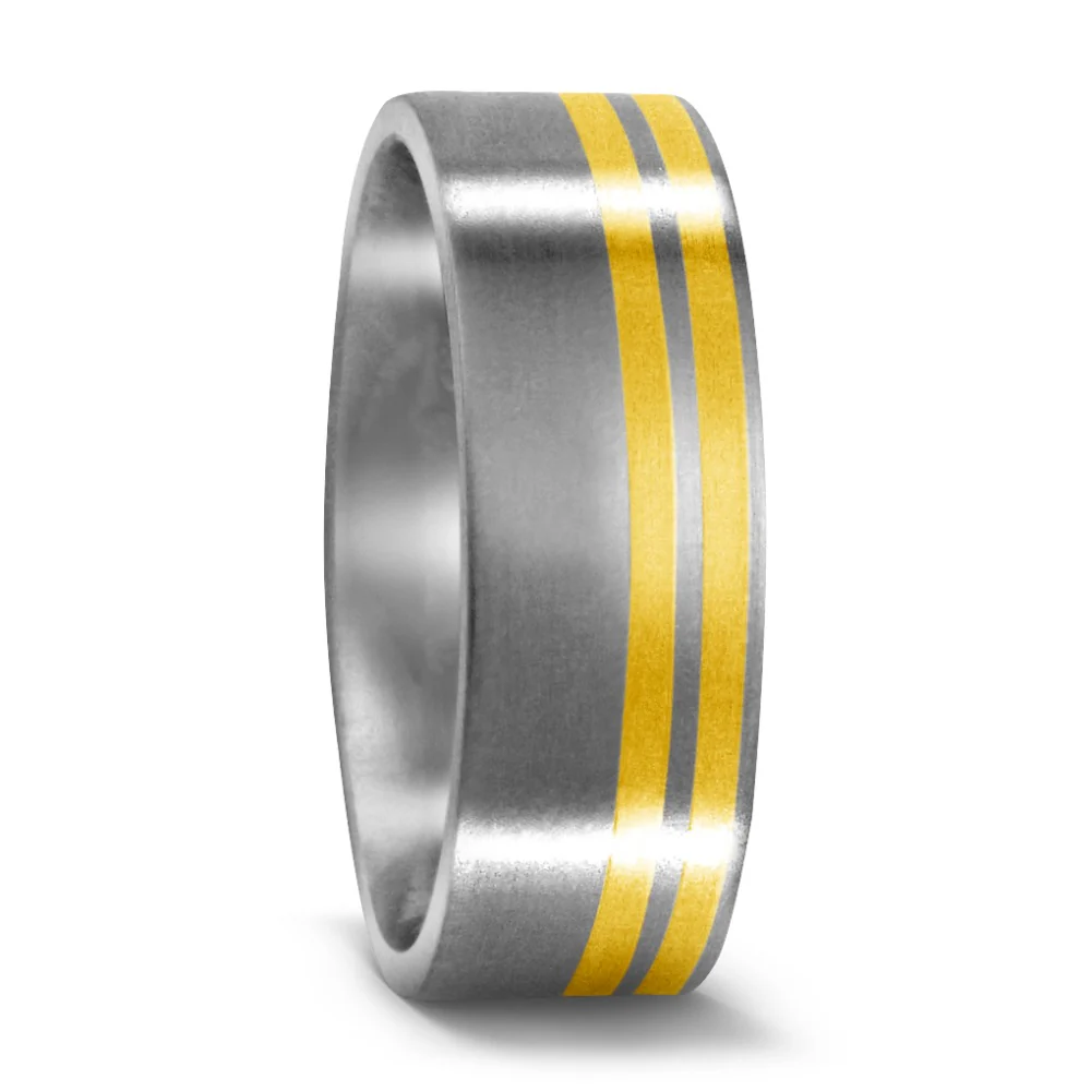 Anello del partner Titanio, Oro giallo 750/18 carati