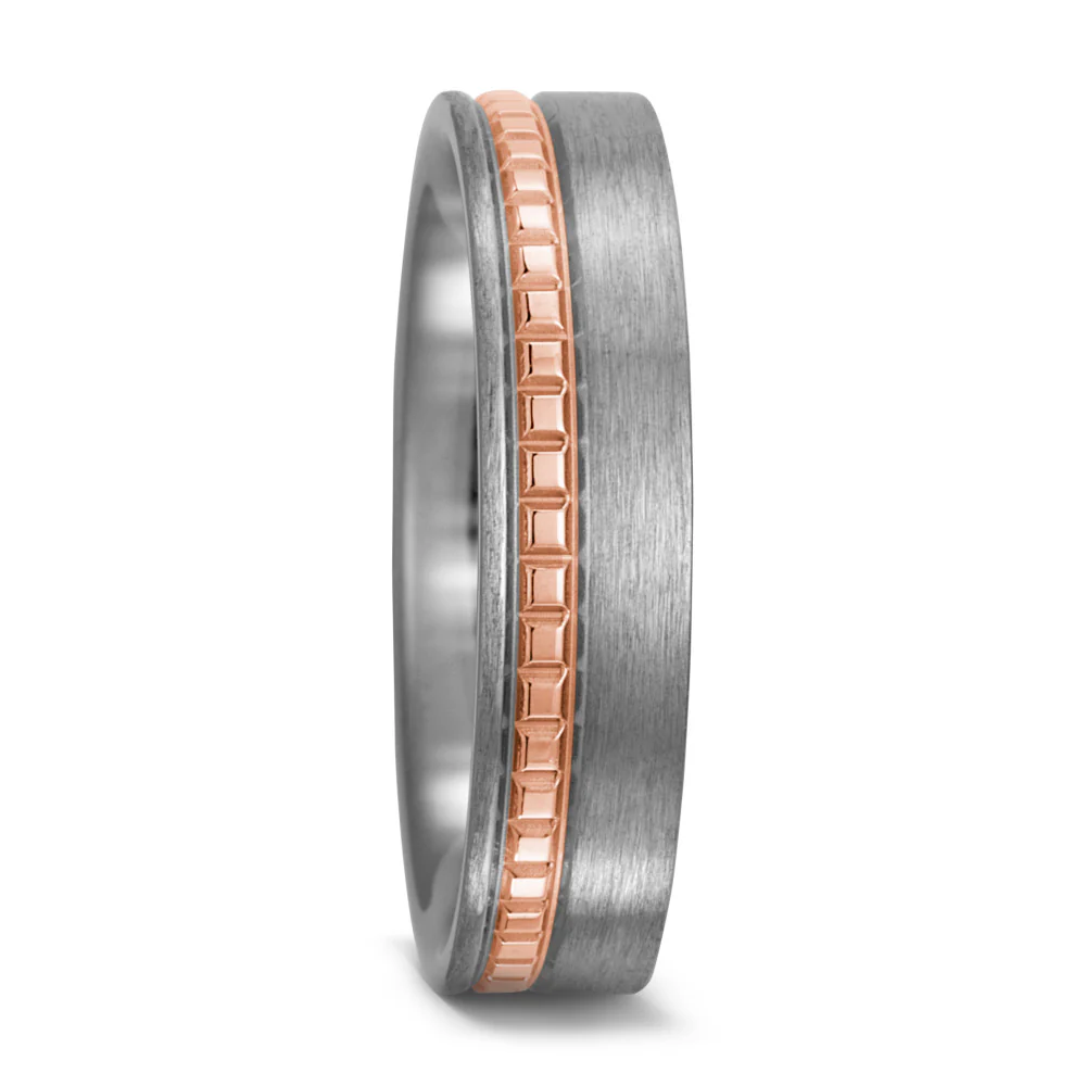 Anello del partner Titanio, Oro rosso 750/18 carati