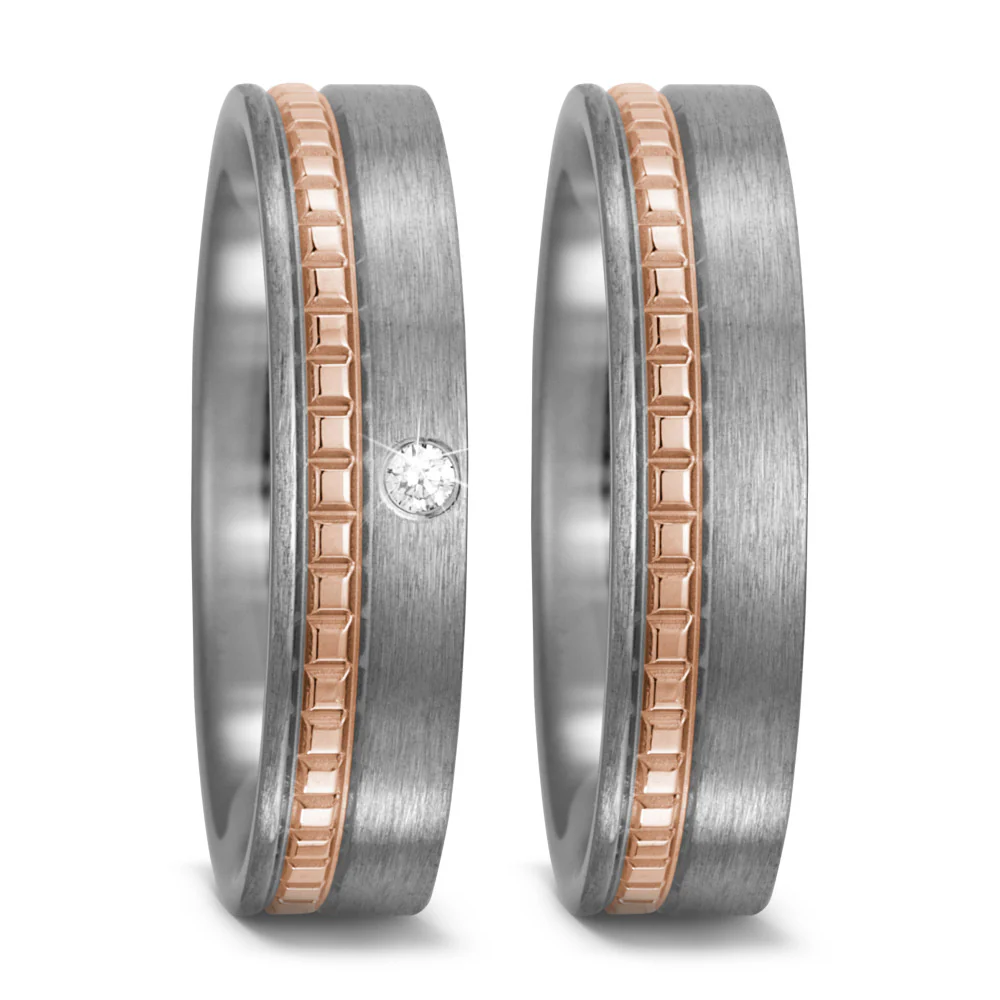 Anello del partner Titanio, Oro rosso 750/18 carati - Image 2