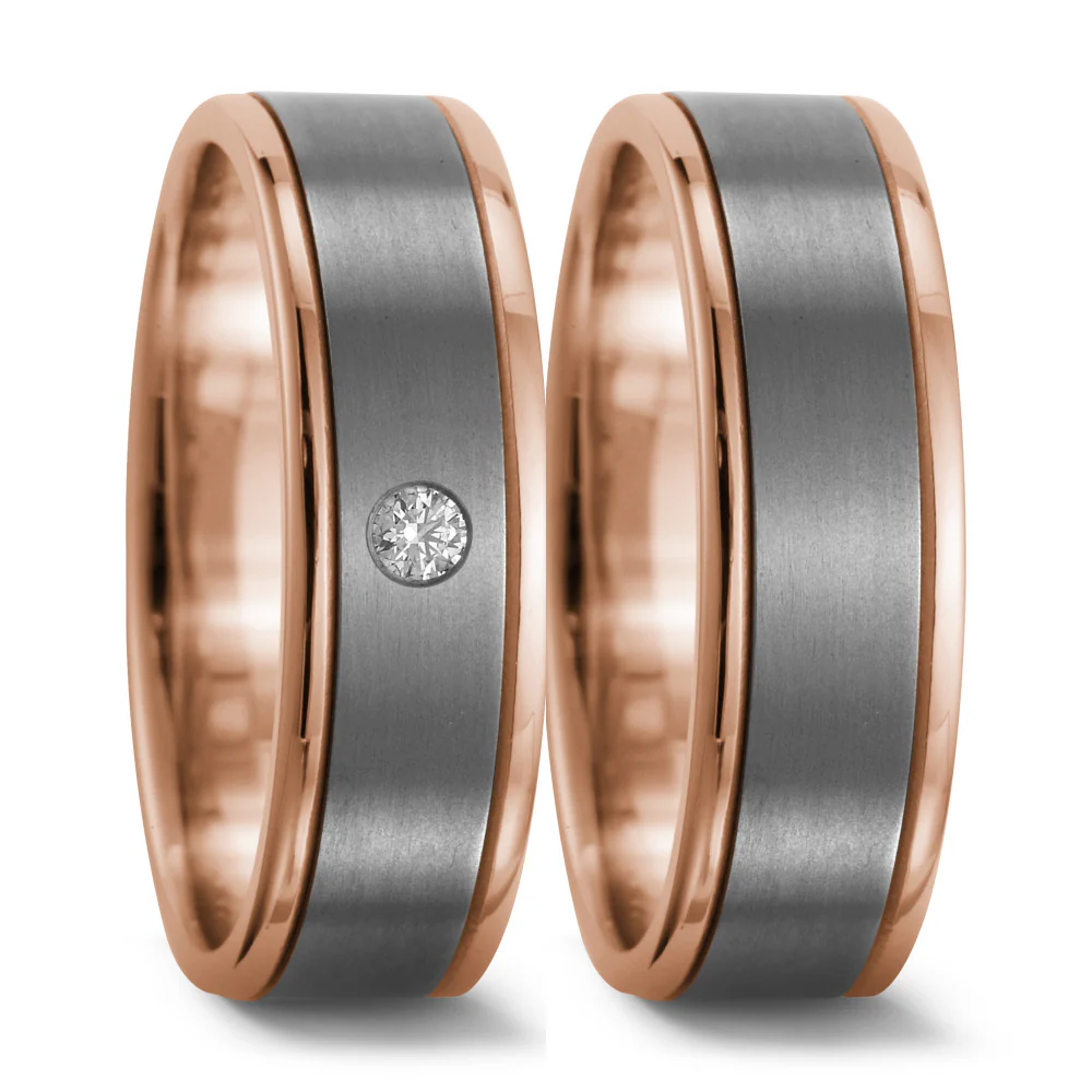 Anello del partner Titanio, Oro rosso 750/18 carati - Image 2