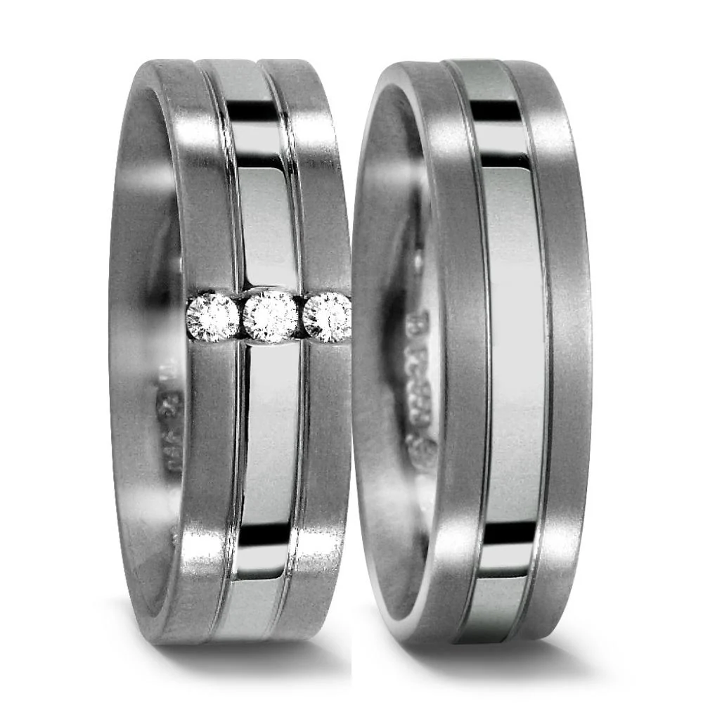 Anello del partner Titanio, Platino 950 - Image 2