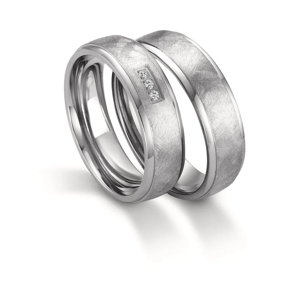 Anello del partner Titanio Zirconia 3 pietra - Image 3