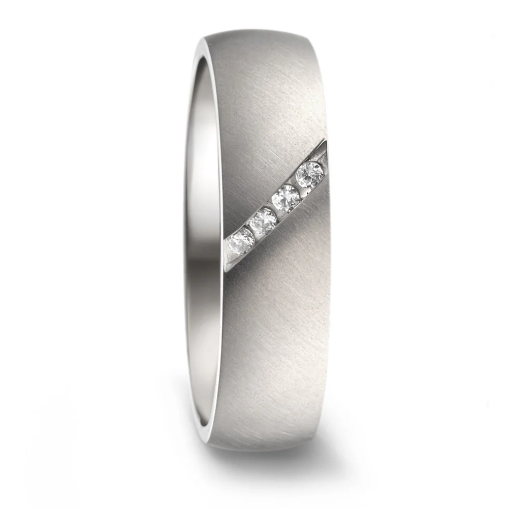Anello del partner Titanio Zirconia 4 pietra