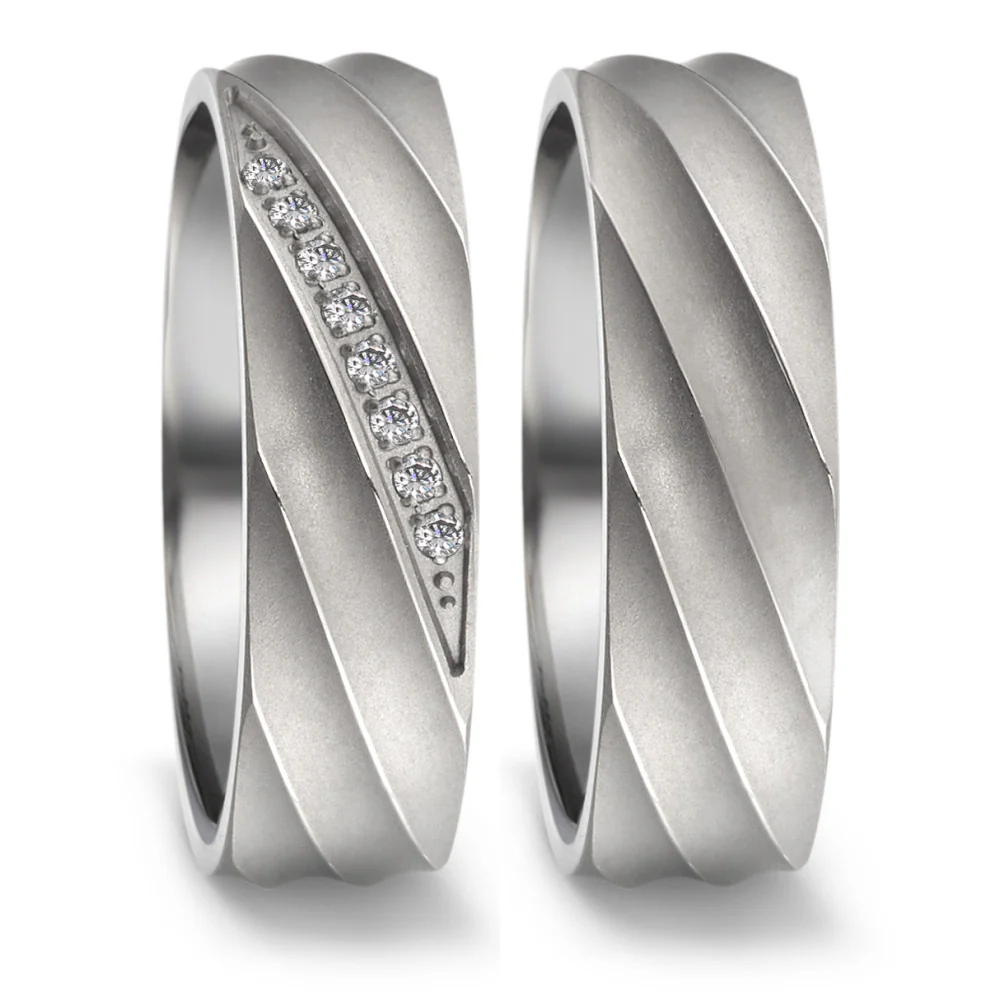 Anello del partner Titanio Zirconia 8 pietra - Image 2