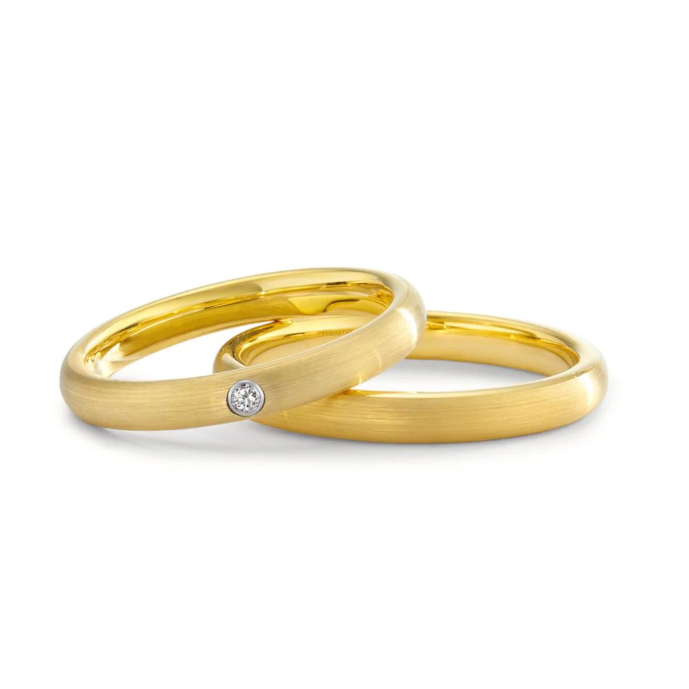 Anello del partner Tungsteno giallo rivestimento IP - Image 4