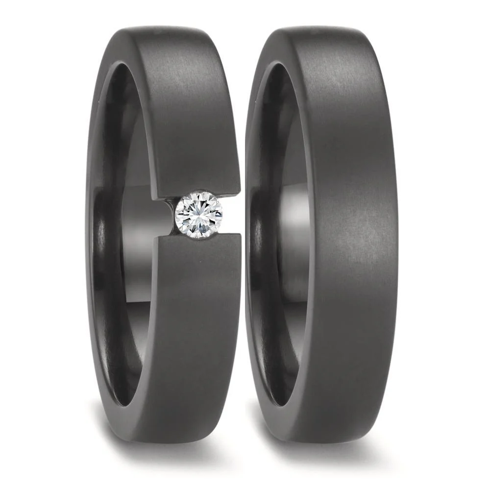 Anello del partner Zirconio Diamante 0.08 ct, w-si - Image 3
