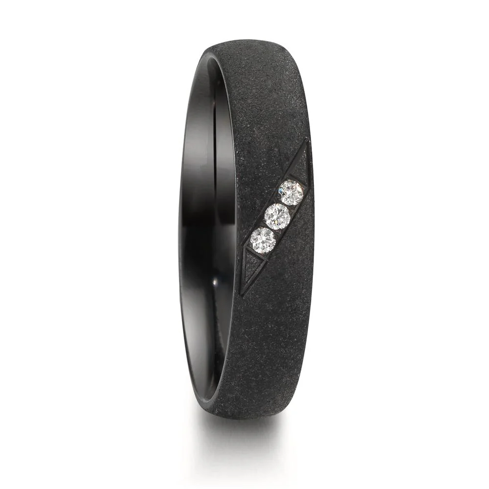 Anello del partner Zirconio Diamante 0.045 ct, 3 pietra, w-si