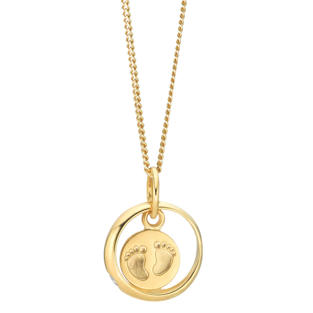 Anello di battesimo Oro giallo 375/9K Zirconia Piedi Ø10 mm - Image 2