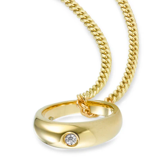 Anello di battesimo Oro giallo 750/18 carati Diamante 0.015 ct, w-si Ø10 mm - Image 2