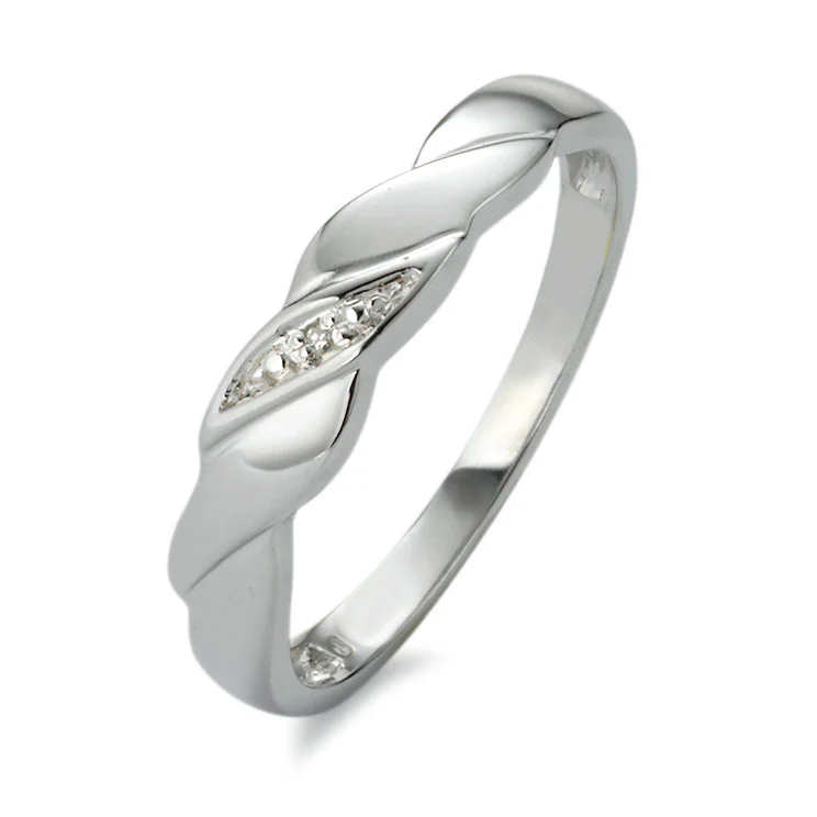 Anello Oro bianco 375/9K Diamante 0.04 ct, w-si