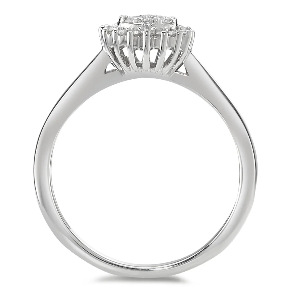 Anello Oro bianco 375/9K Diamante 0.30 ct, 25 pietra, w-pi3 - Image 3