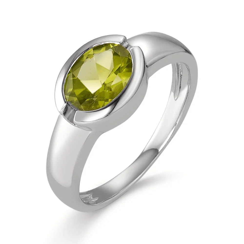 Anello Oro bianco 375/9K Peridoto