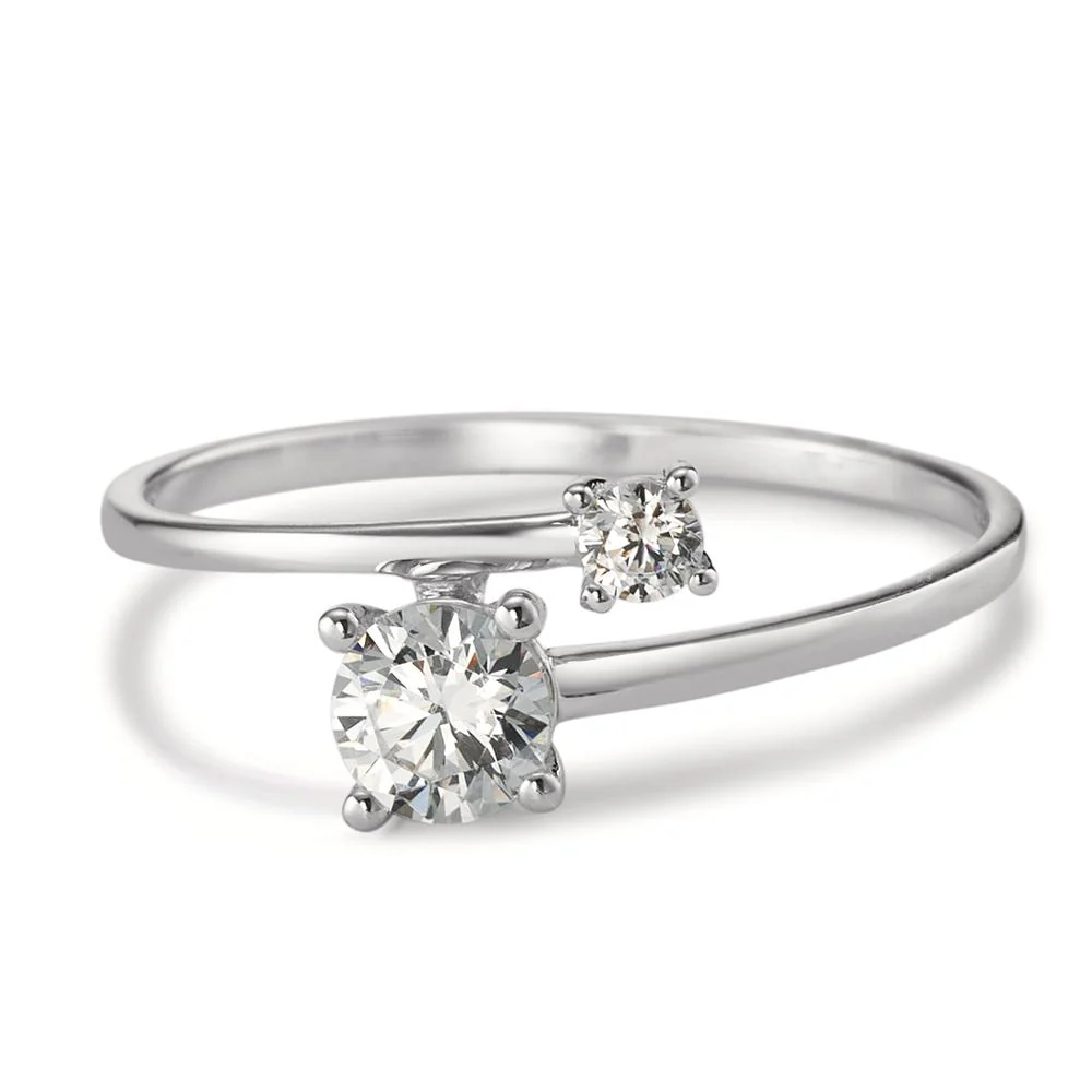 Anello Oro bianco 375/9K Zirconia 2 pietra - Image 2