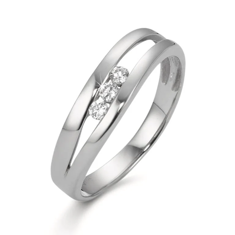 Anello Oro bianco 375/9K Zirconia 3 pietra