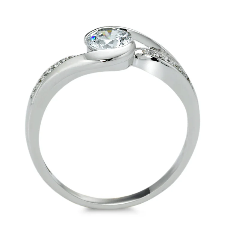 Anello Oro bianco 375/9K Zirconia - Image 2