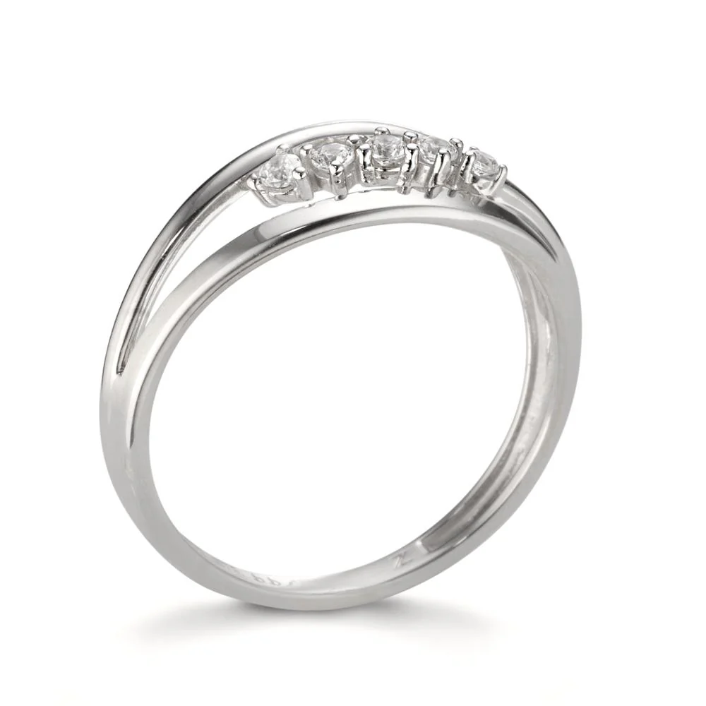 Anello Oro bianco 375/9K Zirconia 5 pietra - Image 2