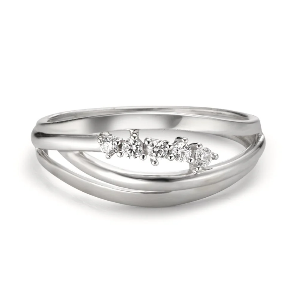 Anello Oro bianco 375/9K Zirconia 5 pietra - Image 3