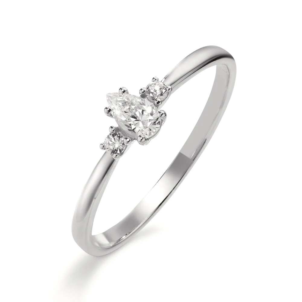 Anello Oro bianco 375/9K Zirconia, Zirconia [Tropfen]