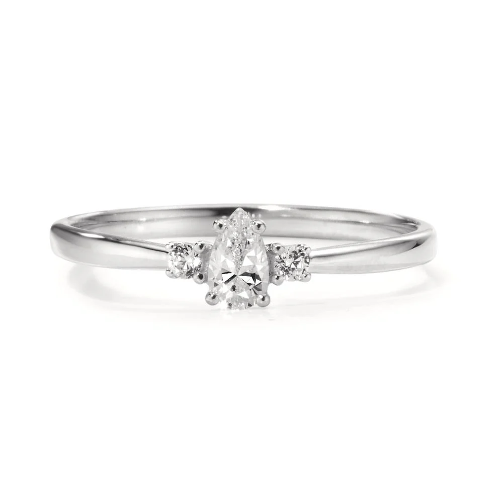 Anello Oro bianco 375/9K Zirconia, Zirconia [Tropfen] - Image 3