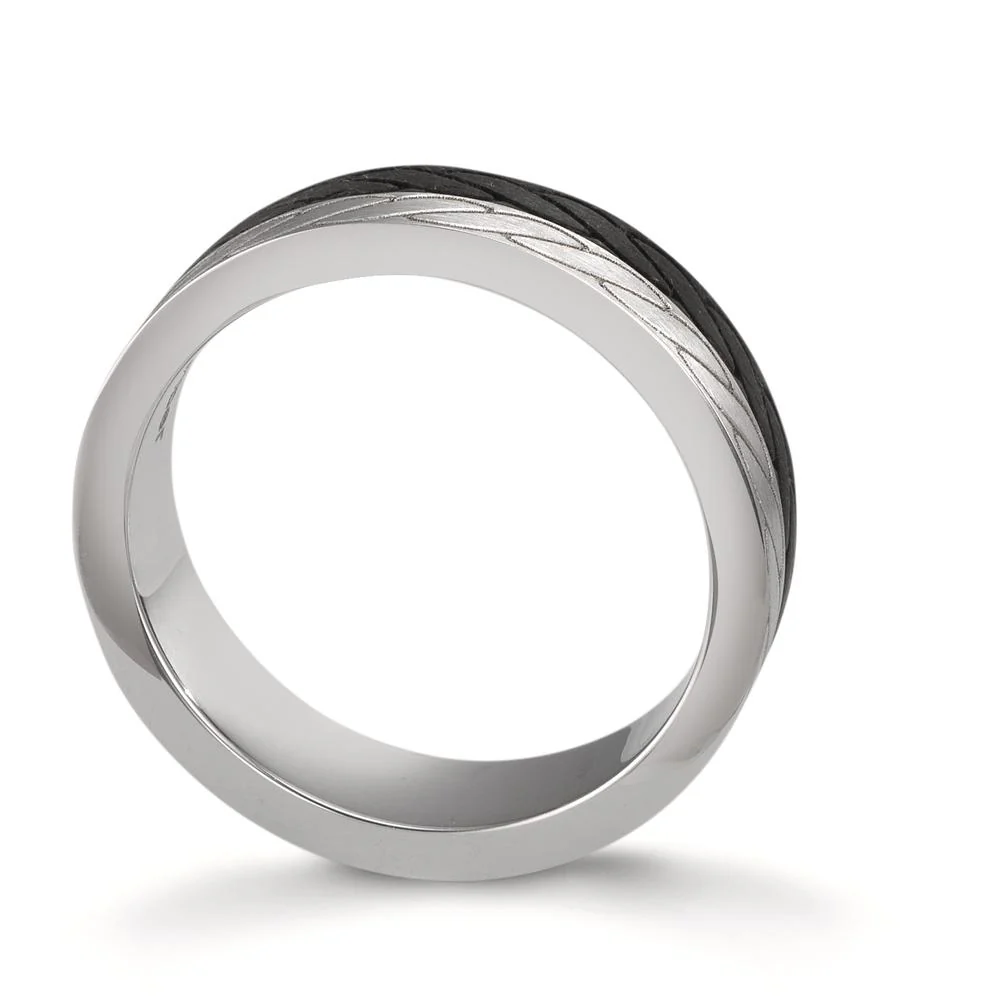 Anello Oro bianco 585/14 kt, Carbonio - Image 3