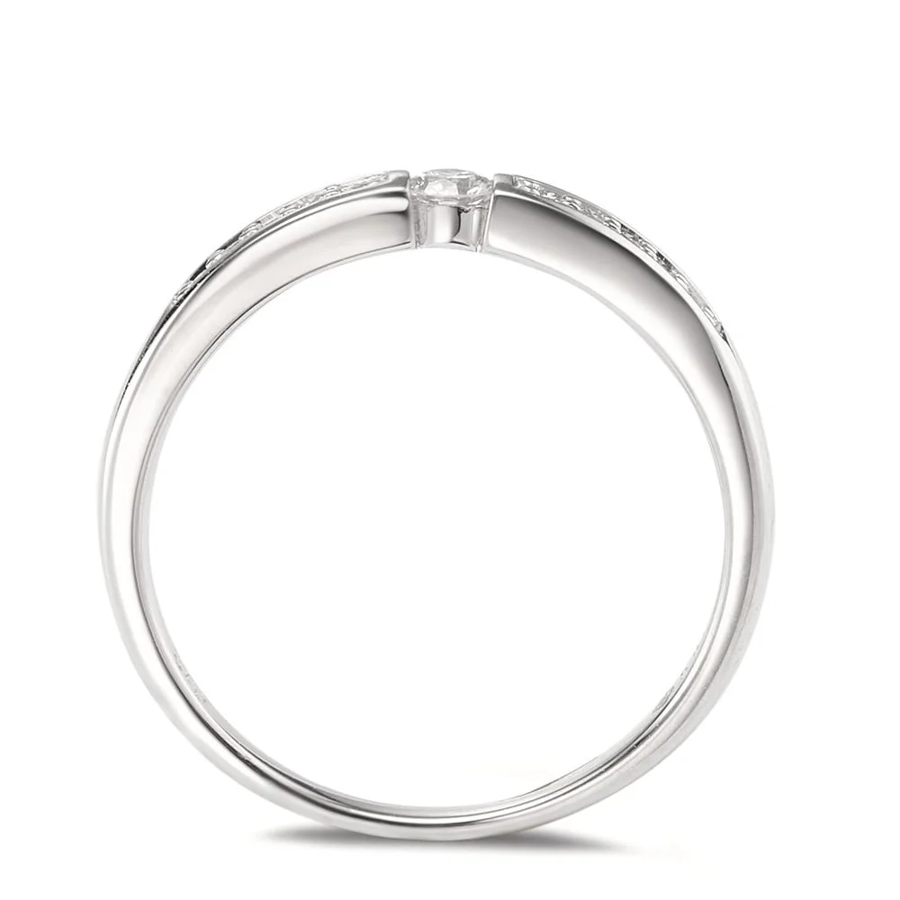 Anello Oro bianco 585/14 kt Diamante 0.12 ct, 11 pietra, w-si - Image 3